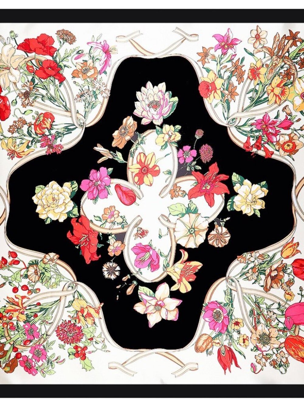 130*130cm ribbons bouquets streamers Women's Scarf 100% silk #109
